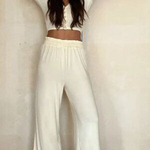 Weworewhat Feather Cardigan and Feather Pant